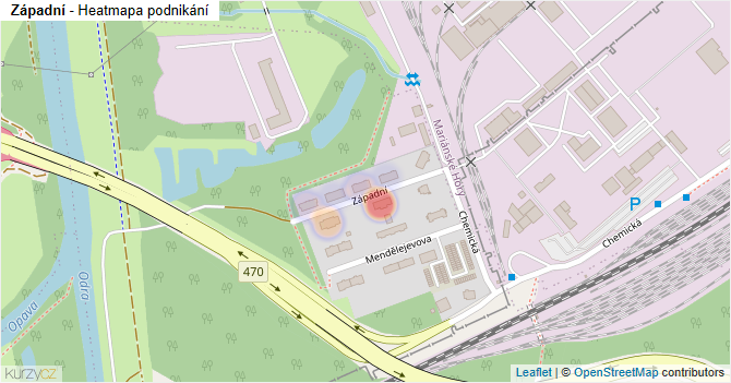 Západní - mapa podnikání