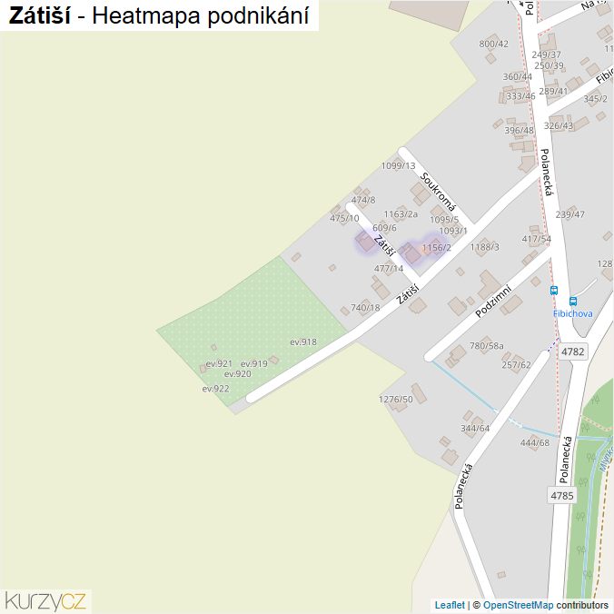 Mapa Zátiší - Firmy v ulici.