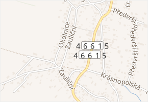 Zauliční v obci Ostrava - mapa ulice