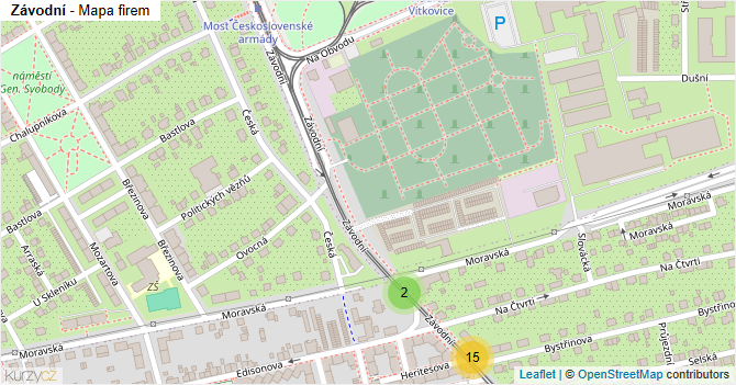 Závodní - mapa firem