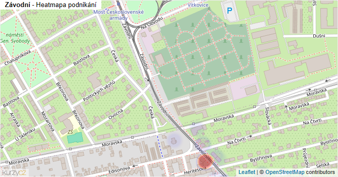 Závodní - mapa podnikání