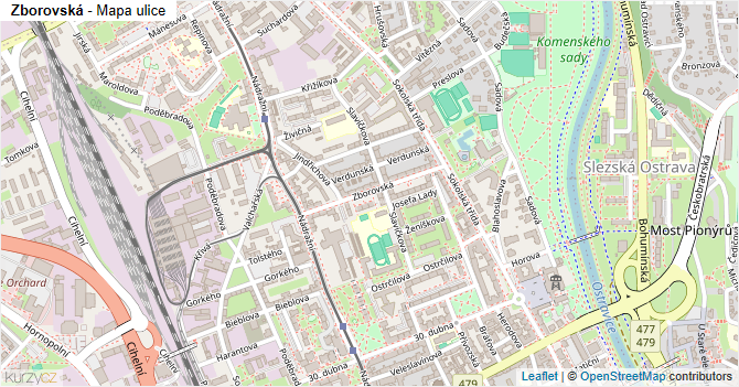 Zborovská - mapa ulice