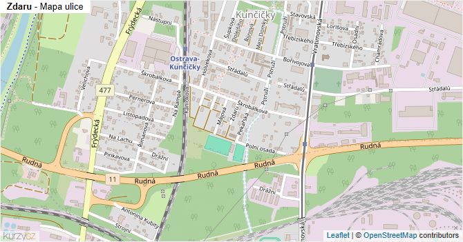 Zdaru - mapa ulice