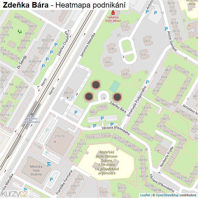 Mapa Zdeňka Bára - Firmy v ulici.