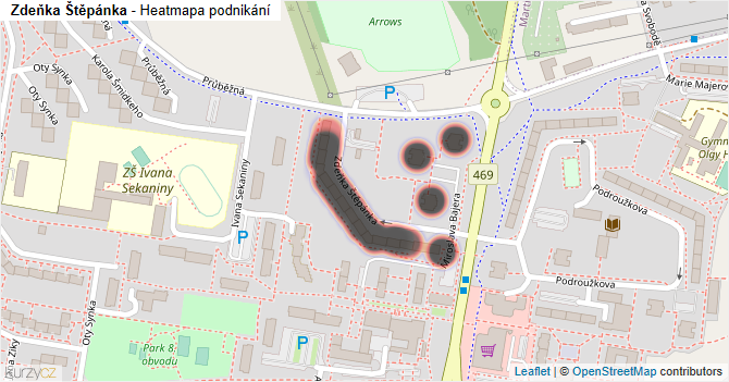 Zdeňka Štěpánka - mapa podnikání