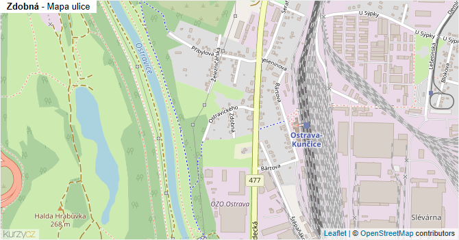 Zdobná - mapa ulice