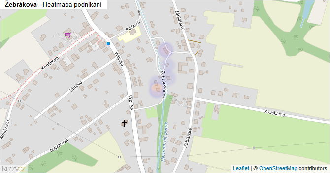 Žebrákova - mapa podnikání