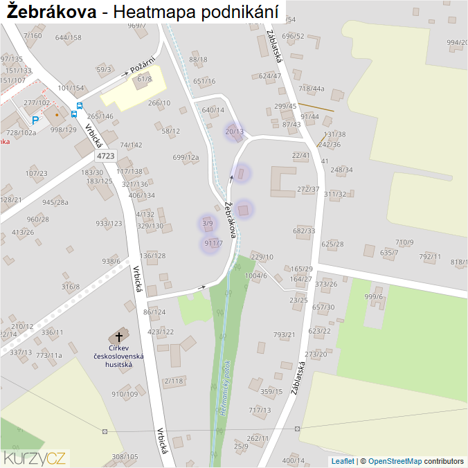 Mapa Žebrákova - Firmy v ulici.