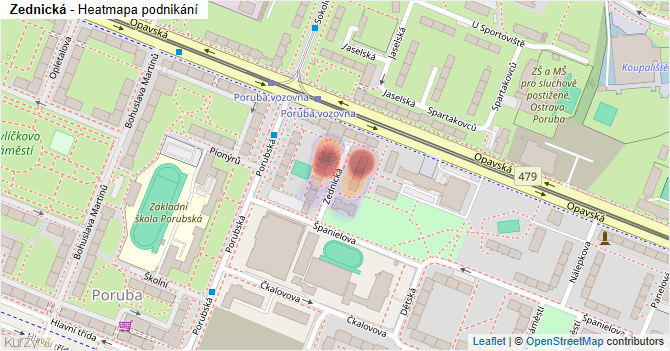 Zednická - mapa podnikání