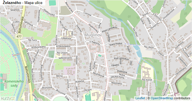 Želazného - mapa ulice