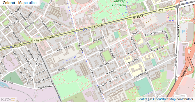 Zelená - mapa ulice