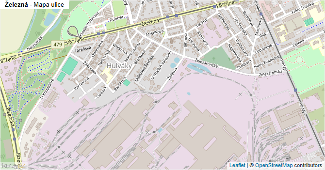 Železná - mapa ulice