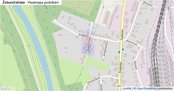 Železničářská - mapa podnikání