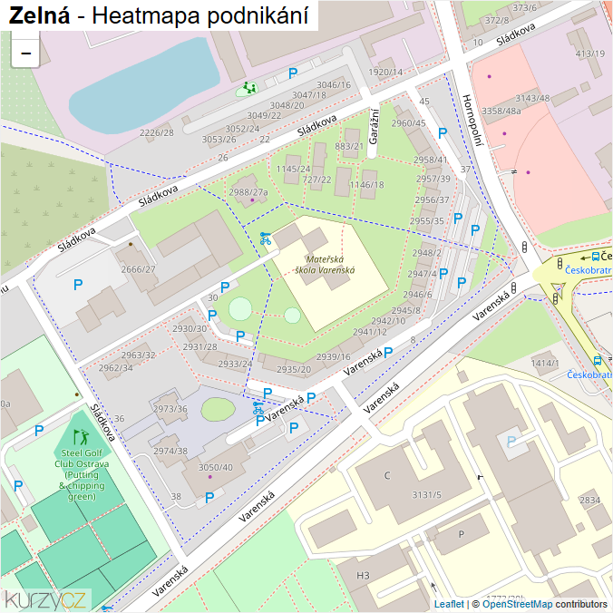 Mapa Zelná - Firmy v ulici.