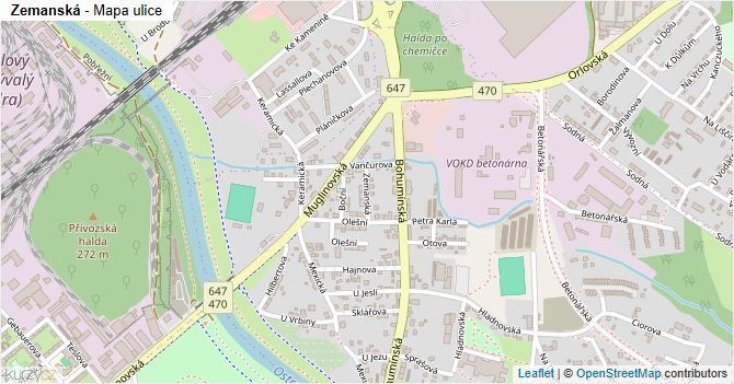 Zemanská - mapa ulice