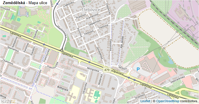 Zemědělská - mapa ulice