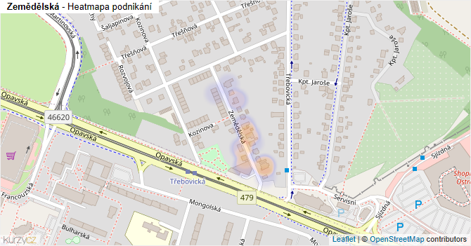 Zemědělská - mapa podnikání
