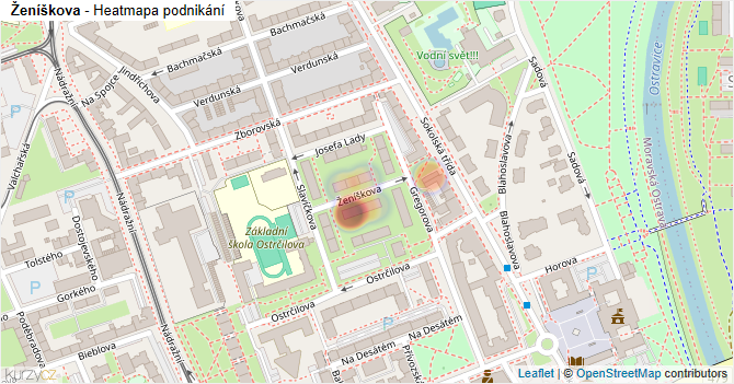 Ženíškova - mapa podnikání