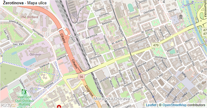 Žerotínova - mapa ulice