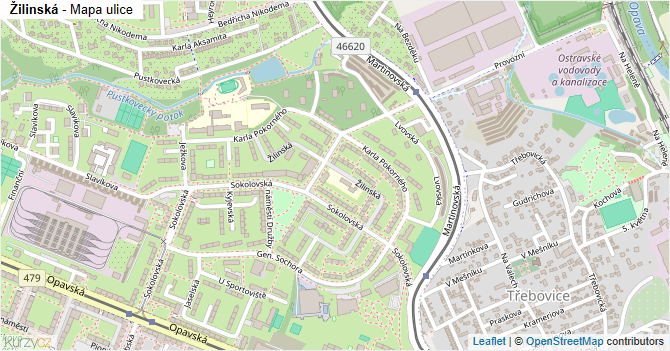 Žilinská - mapa ulice
