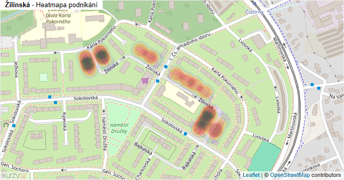 Žilinská - mapa podnikání