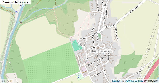 Zimní - mapa ulice
