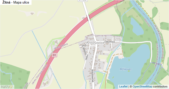 Žitná - mapa ulice