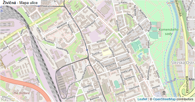 Živičná - mapa ulice