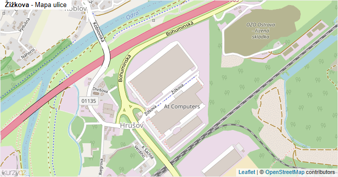 Žižkova - mapa ulice