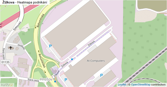 Žižkova - mapa podnikání
