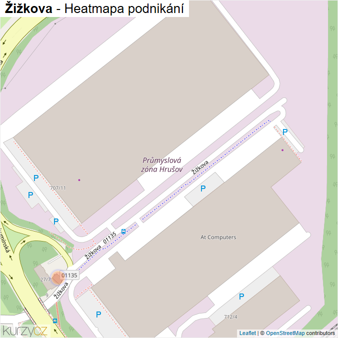 Mapa Žižkova - Firmy v ulici.