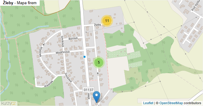 Žleby - mapa firem