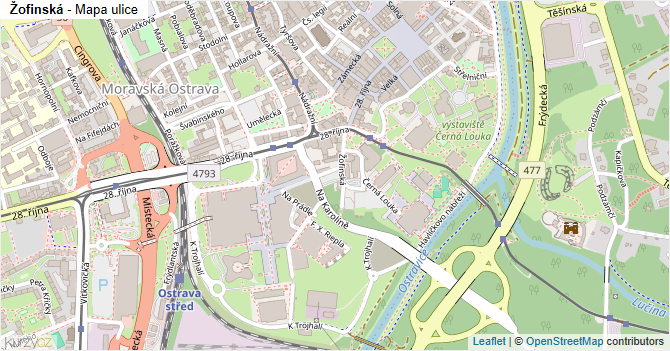 Žofinská - mapa ulice