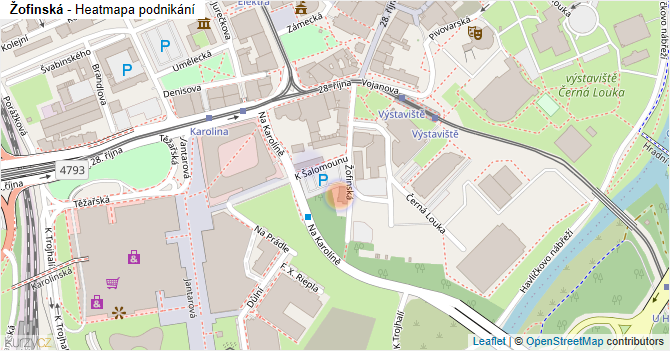 Žofinská - mapa podnikání