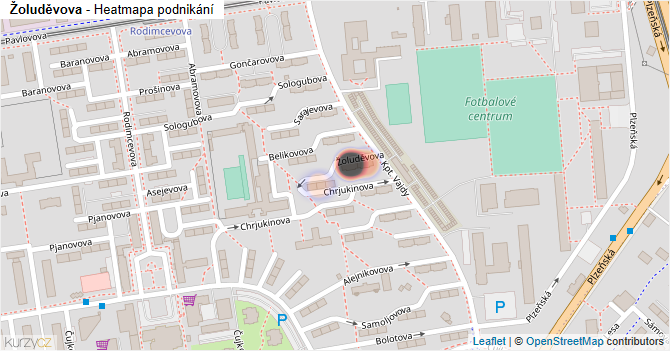 Žoluděvova - mapa podnikání