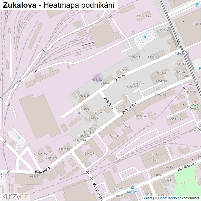 Mapa Zukalova - Firmy v ulici.