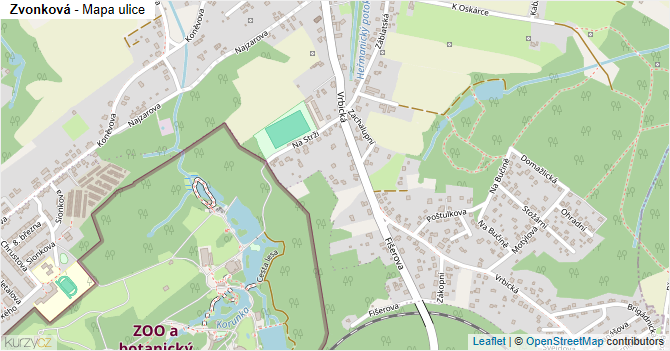 Zvonková - mapa ulice