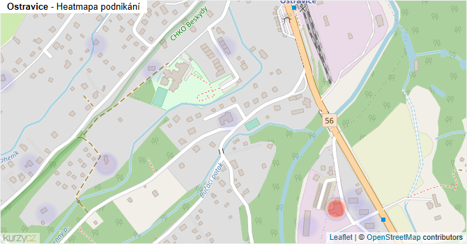 Ostravice - mapa podnikání