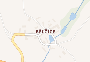 Bělčice v obci Ostředek - mapa části obce