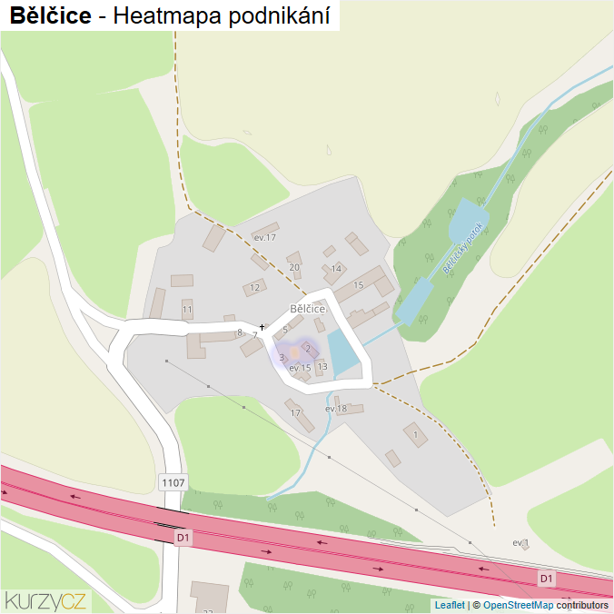 Mapa Bělčice - Firmy v části obce.