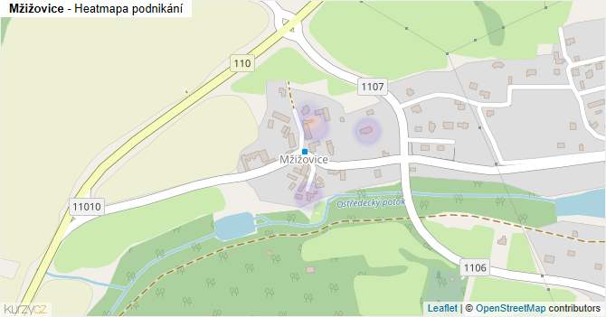 Mžižovice - mapa podnikání