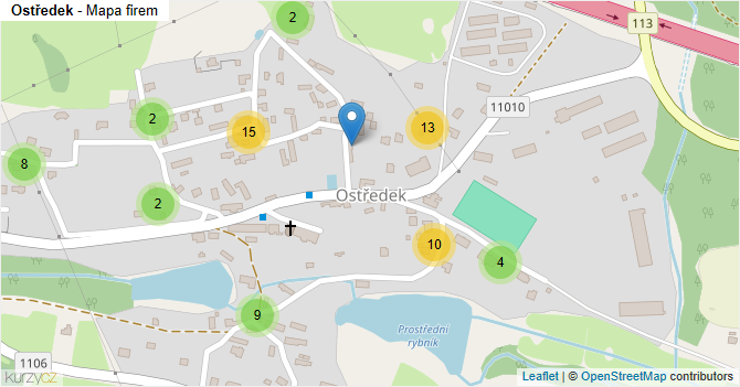Ostředek - mapa firem