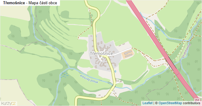 Třemošnice - mapa části obce