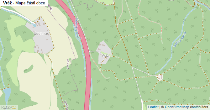 Vráž - mapa části obce