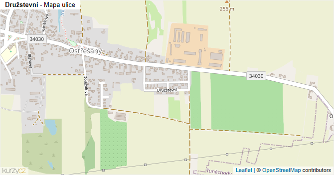 Družstevní - mapa ulice