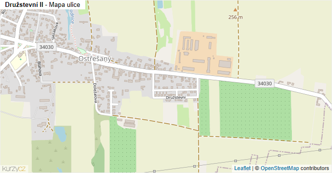 Družstevní II - mapa ulice