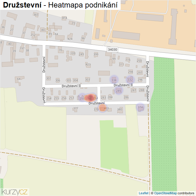 Mapa Družstevní - Firmy v ulici.