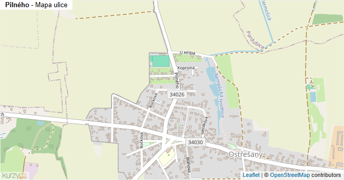 Pilného - mapa ulice