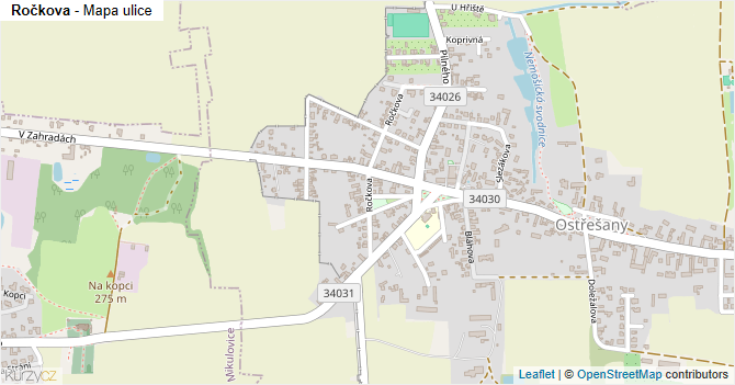 Ročkova - mapa ulice