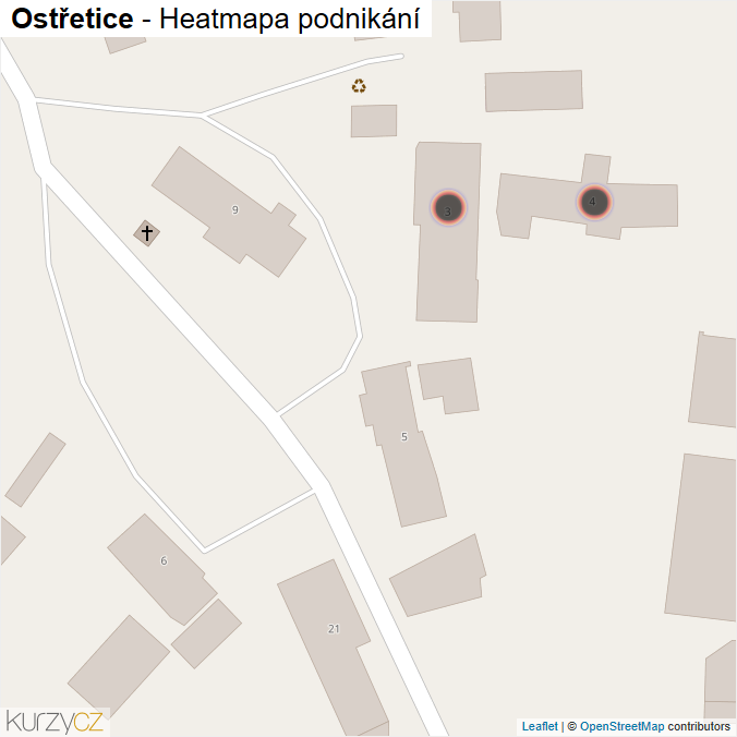 Mapa Ostřetice - Firmy v obci.